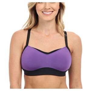Moving comfort high impact black purple sport bra Size 38 A-B